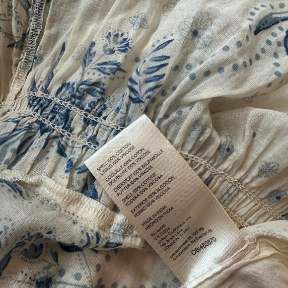 Free People Golden Hour Maxi Dress - Blue/Ivory Sz Large - Picture 11 of 11